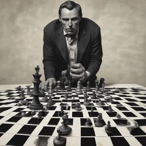 Monochrome Chess Strategy Art Print